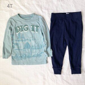 🪴5/$30 Carter's 2T Toddler Boy Dig It Construction Long Sleeve Matching Set